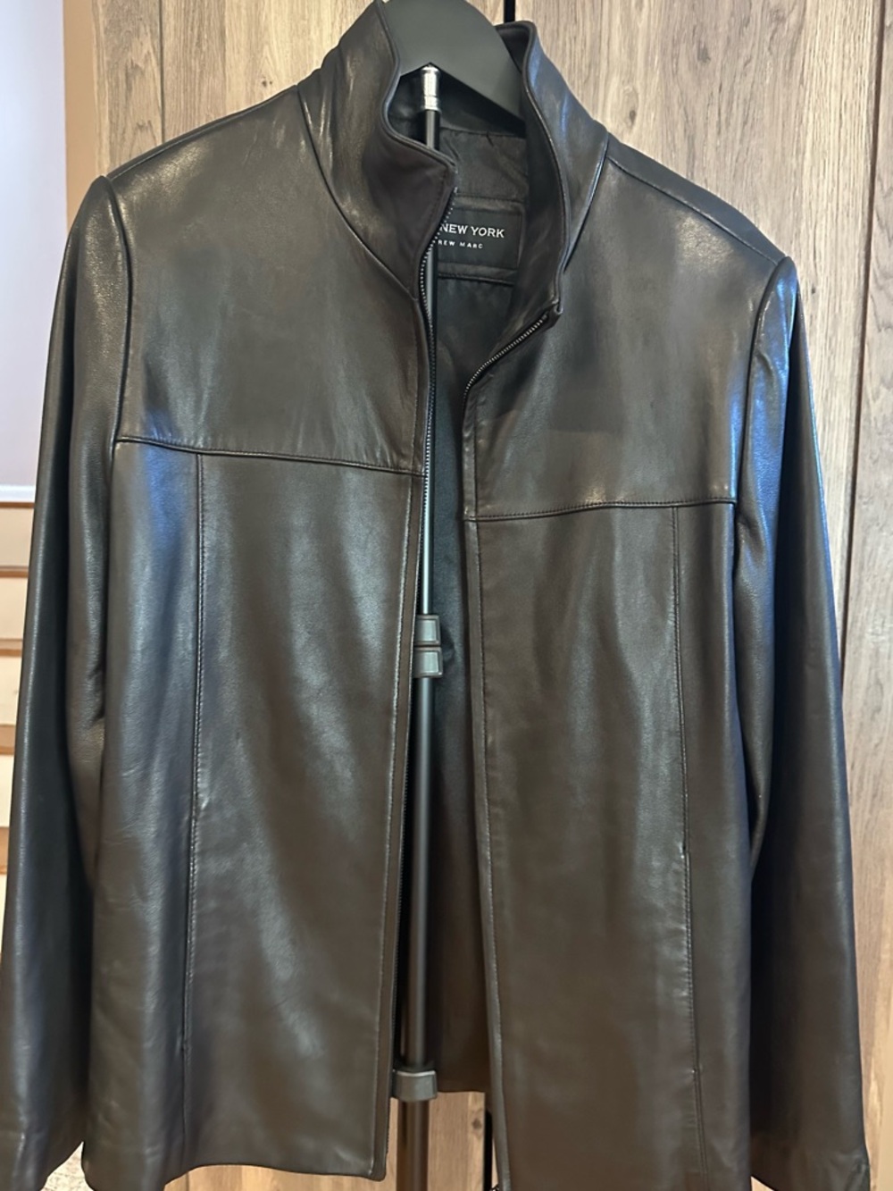 Marc New York Black Leather Zip-Up  Jacket. Size M